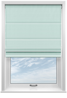 Akoya Faux Silk, Lustre Ice Blue - Twist&Fit Roman Blind